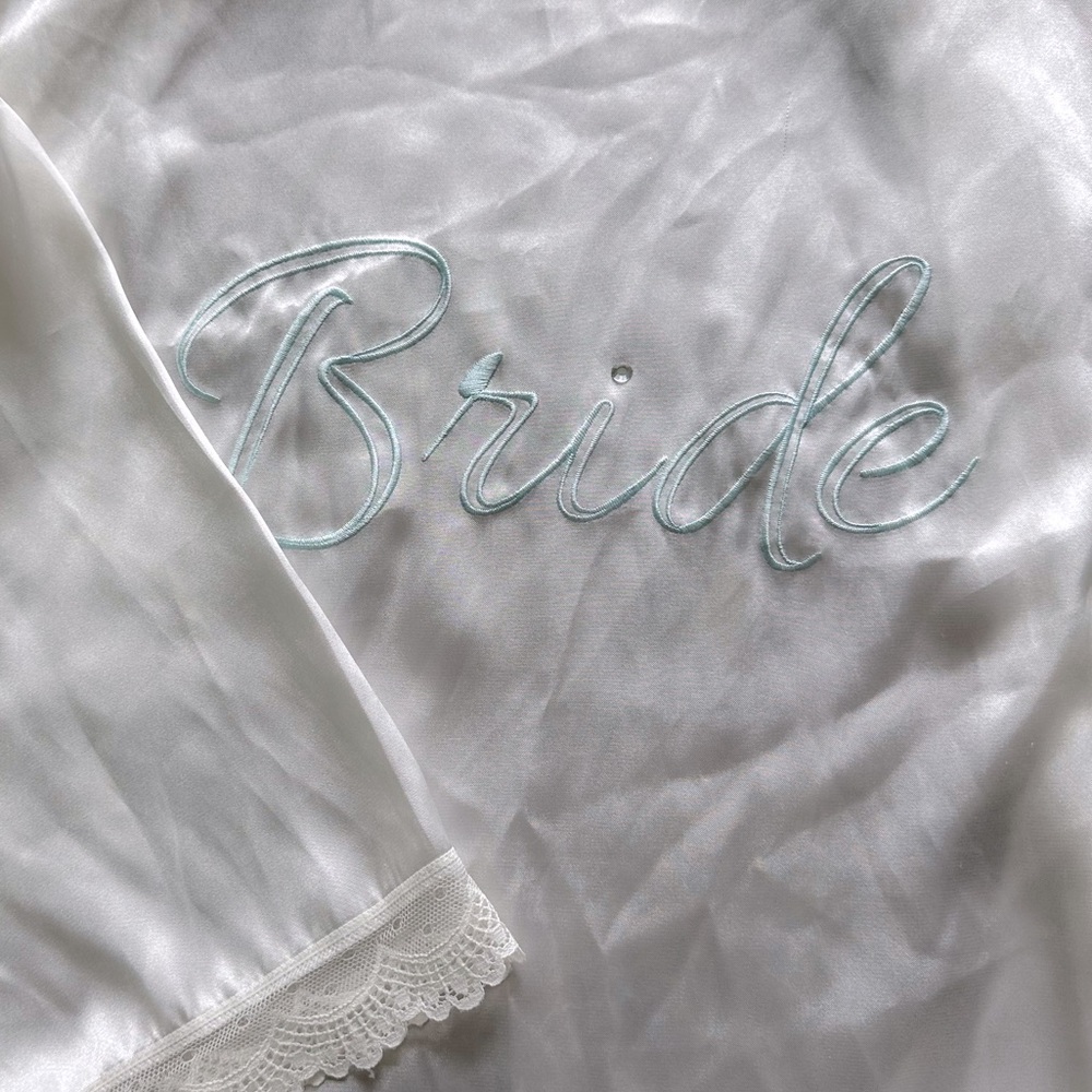 White satin bridal robe